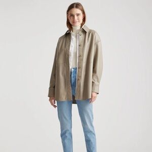 Quince Leather Shirt Jacket NWT - size small